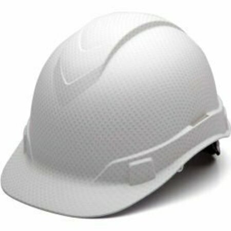 PYRAMEX Ridgeline Cap Style Hard Hat, Matte White Graphite Pattern, 4-Point Ratchet Suspension HP44116